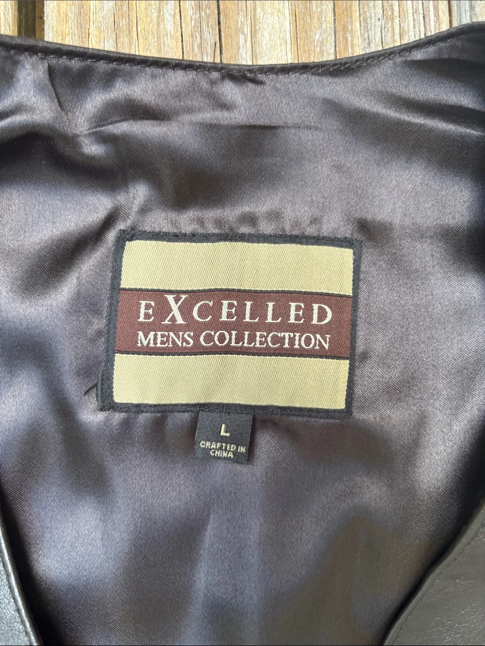 EXCELLED MEN'S COLLECTION | Black Leather Biker Western Vest‎ | Size L